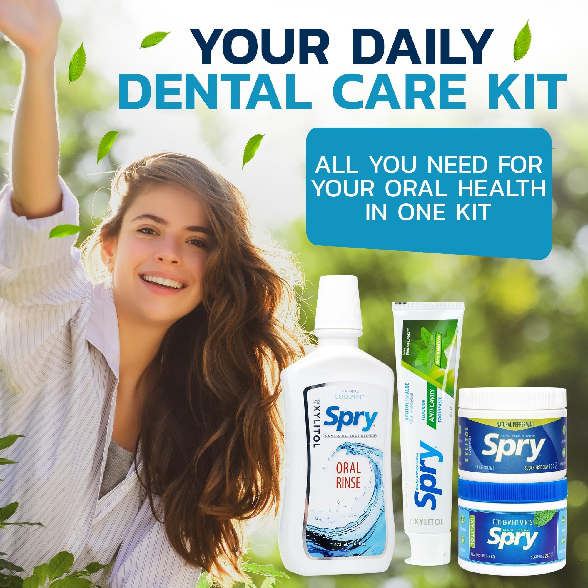 Spry sugar-free peppermint candy in the kit