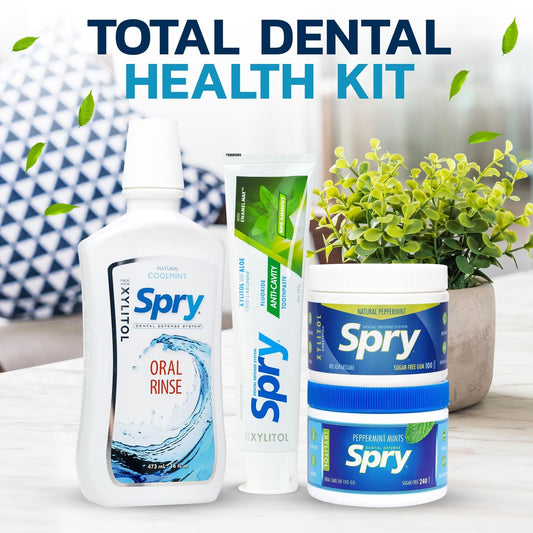 Spry sugar-free peppermint gum in the kit