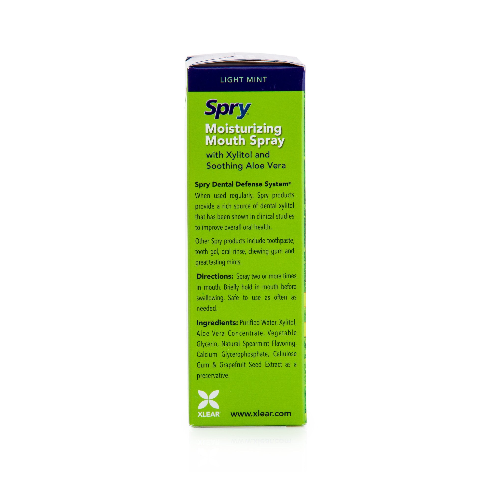 Spry packaging for Xylitol Moisturizing Dry Mouth Spray