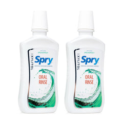 Bottle of Spry Natural Xylitol Mouthwash Spearmint 16 oz – 2 pack