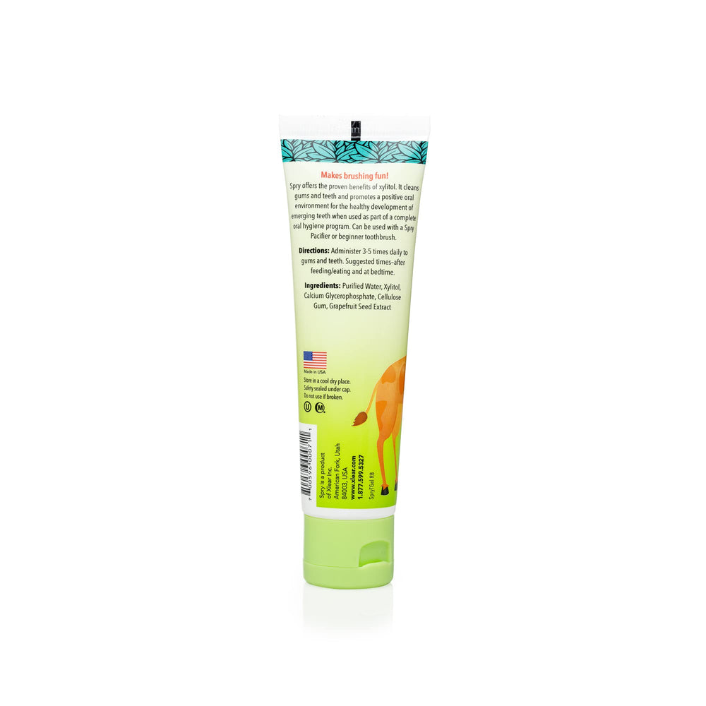 Kids fluoride-free toothpaste gel with xylitol in Bubblegum, Original, and Strawberry Banana flavors