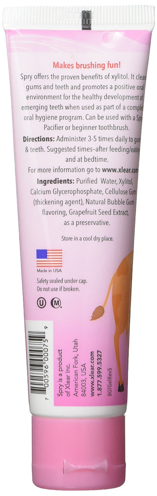 Spry Natural Xylitol Toothpaste Bubble Gum 2oz, 3 Pack – Bottle 2