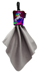 SPUDZ Classic microfiber lens cleaner tucked in clip-on neoprene pouch