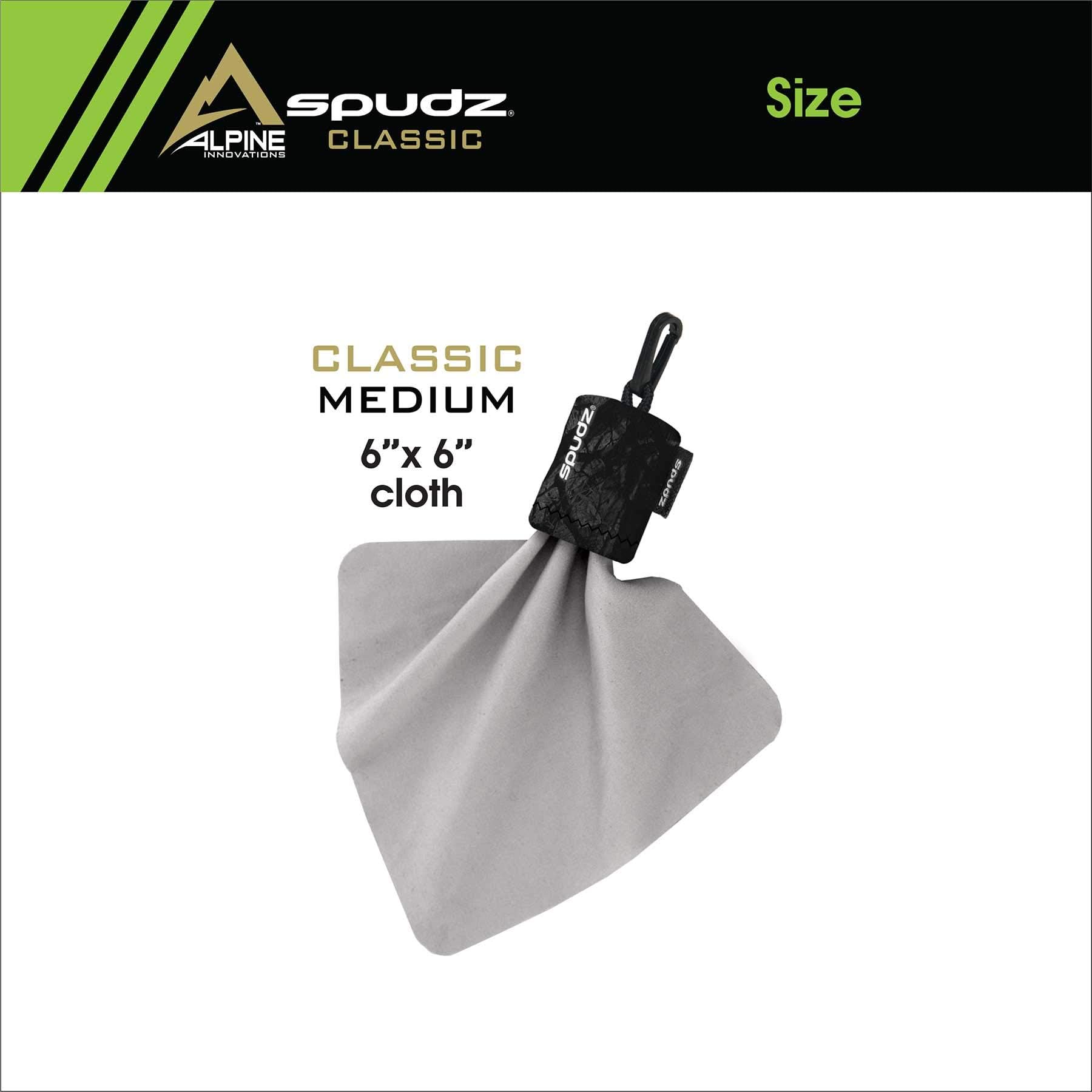 USA-made microfiber cloth attached to a durable neoprene pouch