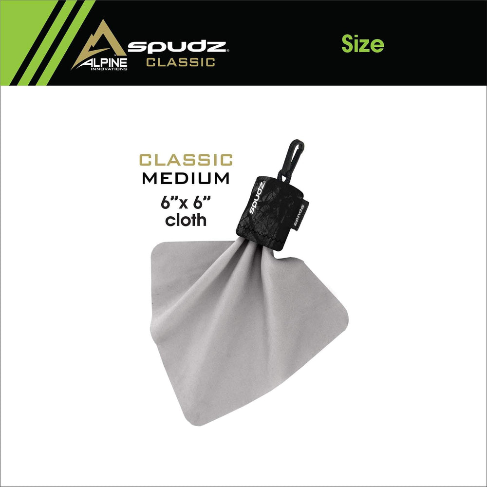 USA-made microfiber cloth attached to a durable neoprene pouch