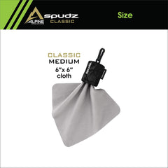 USA-made microfiber cloth attached to a durable neoprene pouch