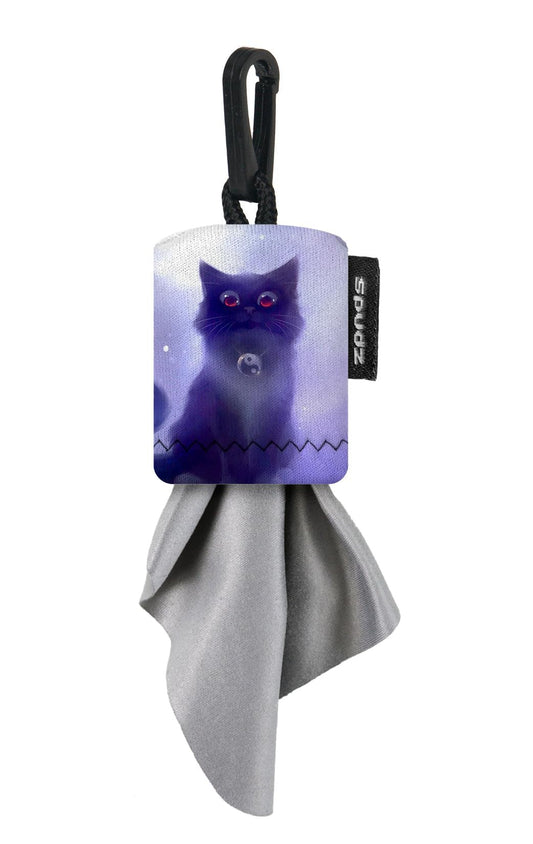 SPUDZ Classic microfiber lens cleaner clip-on pouch with 6x6 inch cloth