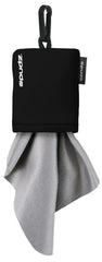 SPUDZ Classic Microfiber Lens Cleaner clip-on pouch in black (6x6 inches)