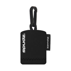 SPUDZ Classic Microfiber Lens Cleaner with clip-on pouch in black, 6x6 inches