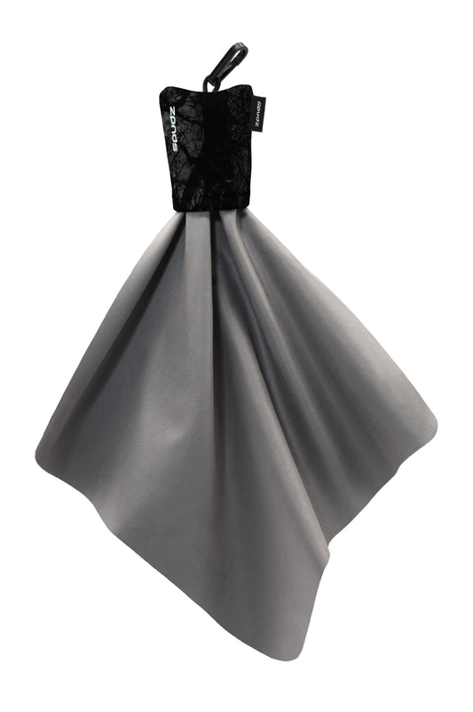 SPUDZ Classic Microfiber Lens Cleaner inside its clip-on travel pouch