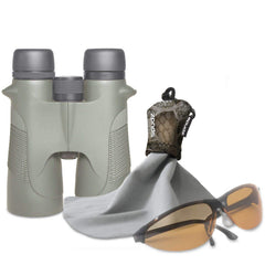 Using SPUDZ microfiber cloth to wipe binocular lenses