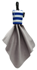 Main product image: SPUDZ nautical stripes 6x6 microfiber cloth with neoprene pouch