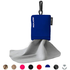 Neoprene pouch with integrated plastic clip for attachment to gear