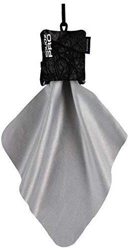 Close-up of Spudz Pro weatherproof flip-bottom pouch with clip
