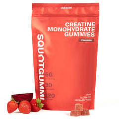 Strawberry SquatGummi Creatine Monohydrate Gummies - 120 count, USA made