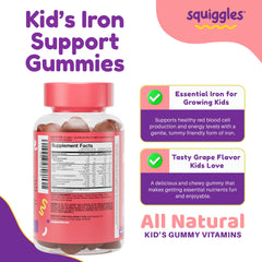 Child holding a grape-flavored gummy