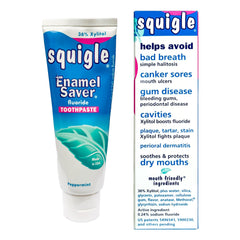 Minty Squigle toothpaste with mild peppermint flavor
