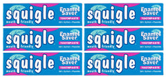Squigle Enamel Saver Toothpaste 6-pack box front view