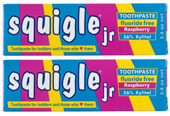 Squigle Jr toothpaste 2-pack raspberry flavor for infants and toddlers