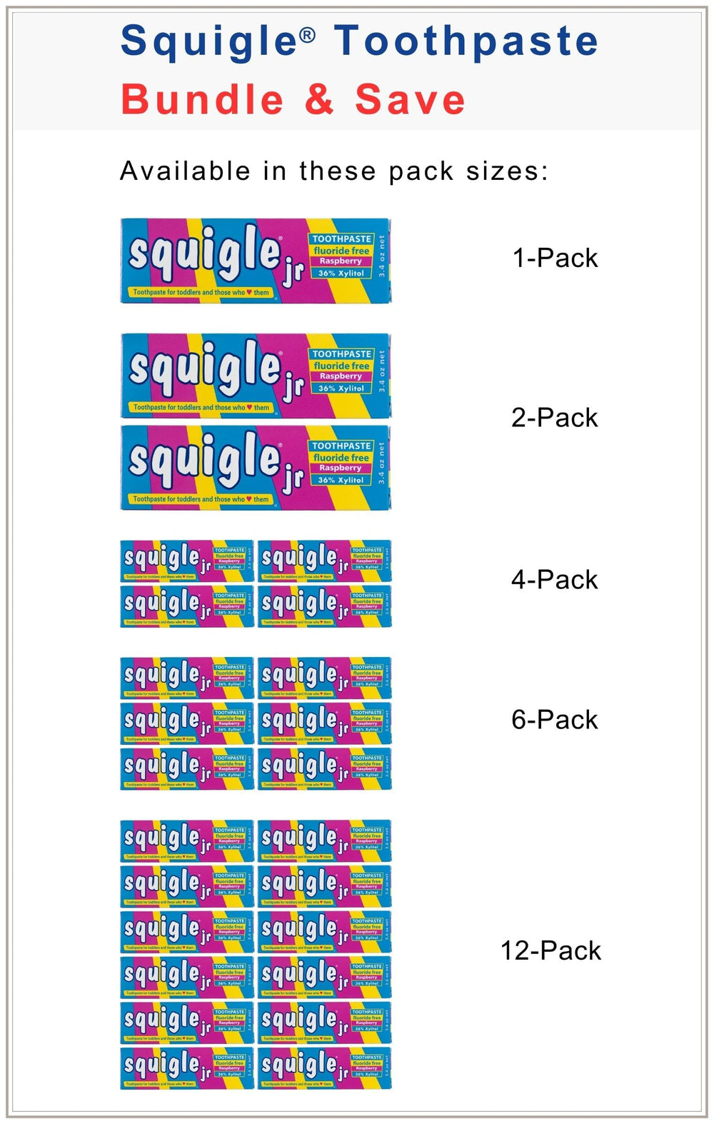 Close-up of Squigle Jr travel toothpaste tube