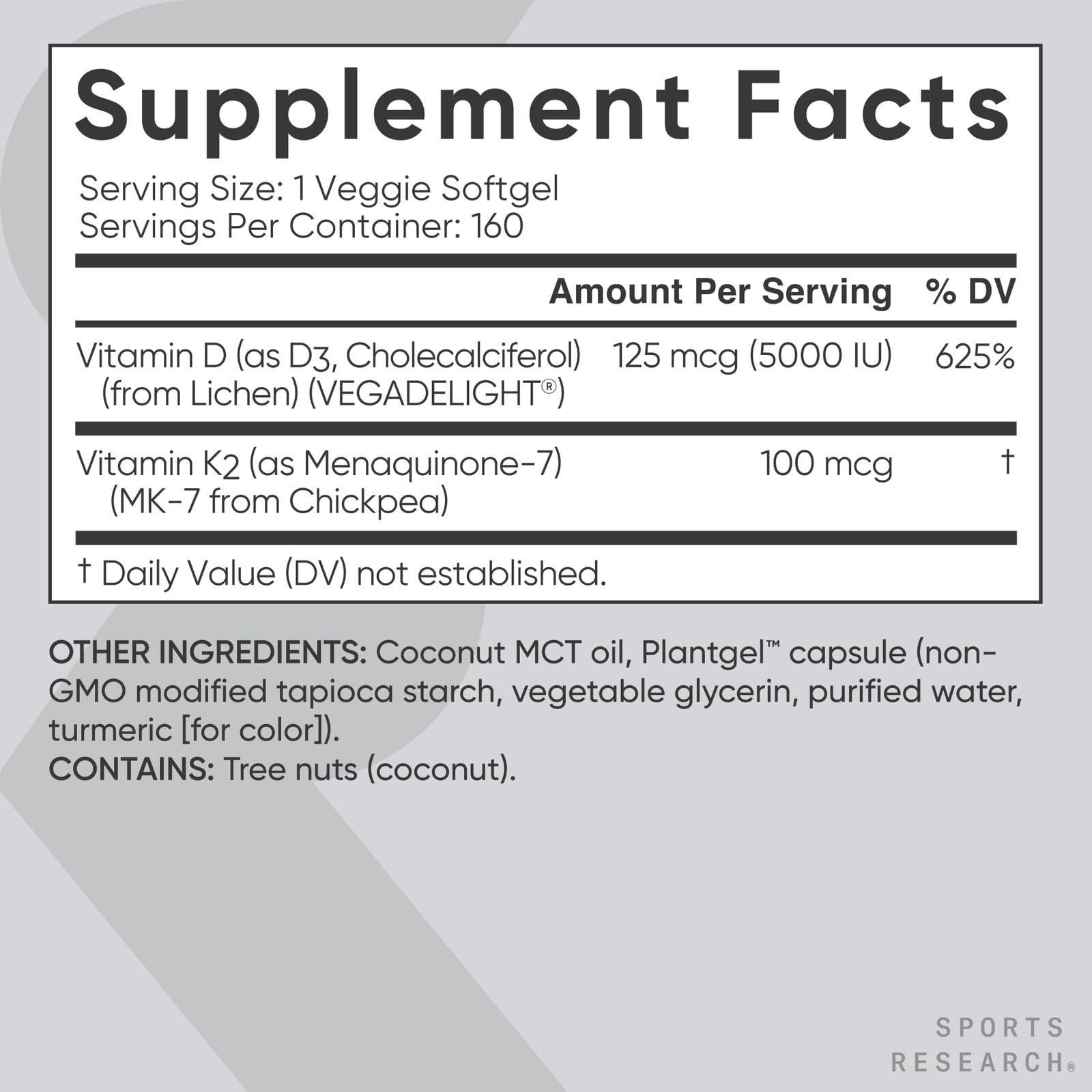 Coconut MCT oil carrier in the capsules