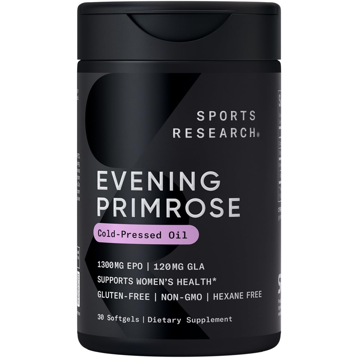 Sports Research Evening Primrose Oil 1300mg softgels bottle front