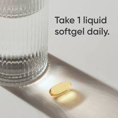 Softgels highlighting skin health benefits