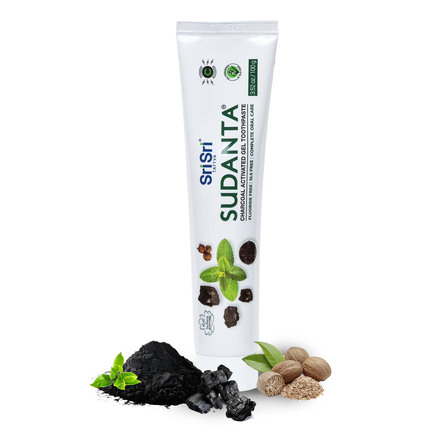 Neem, meswak, vajradanti and spearmint herbs with toothpaste