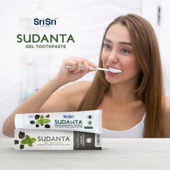Natural whitening and gum care concept with herbs