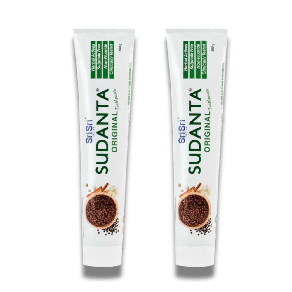 Sri Sri Tattva Sudanta Herbal Toothpaste 200g twin-pack front view
