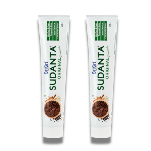 Sri Sri Tattva Sudanta Herbal Toothpaste 200g twin-pack front view