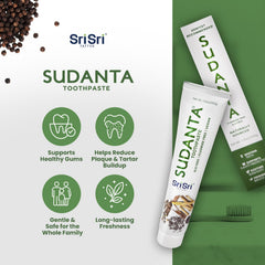 Close-up of Sudanta toothpaste texture