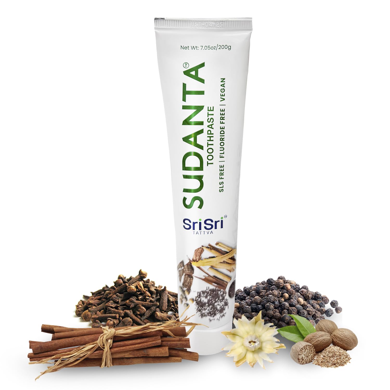 Ayurvedic ingredients for Sudanta toothpaste: cloves, cinnamon, bakul, mayaphal