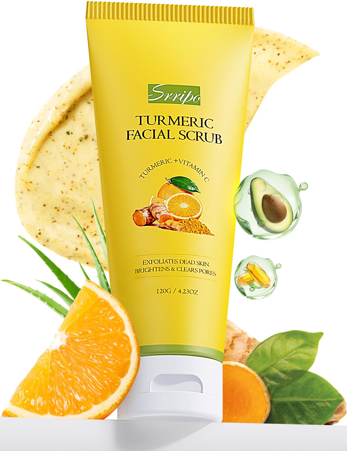 Srripo Revitalizing Exfoliation Scrub jar close-up showing gentle polishing for smooth skin