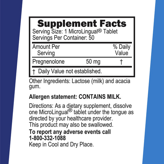 50 mg pregnenolone dissolvable tablets dissolving under the tongue