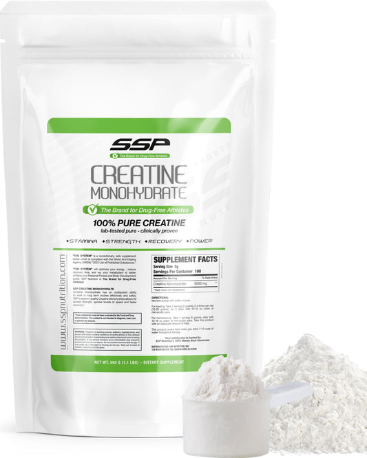 SSP Creatine Monohydrate 500g unflavored powder pouch