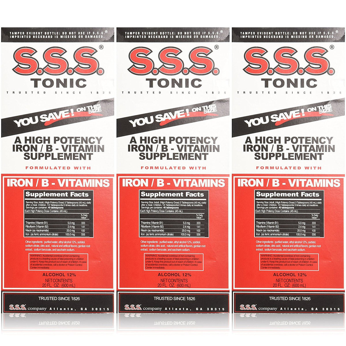 Front view of SSS Company S.S.S. Tonic Liquid Large 20 oz (Pack of 3)