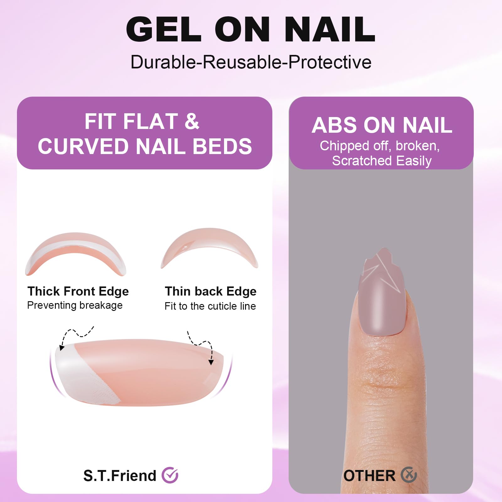 St. Friends double-sided nail file for shaping and finishing.