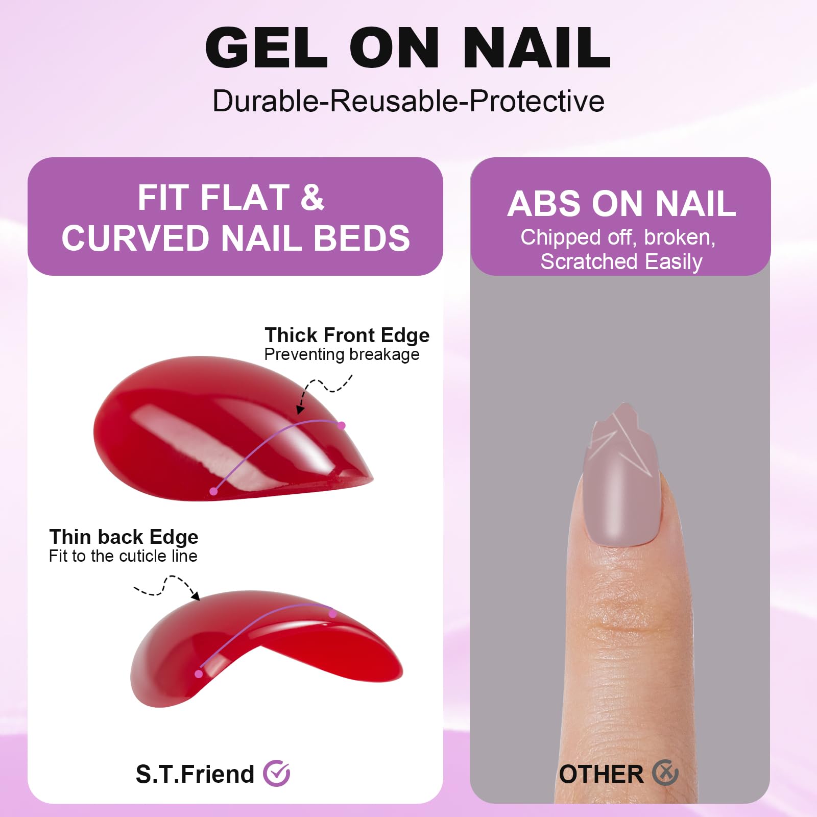 S.T. Friends seamless cuticle line for natural looking nails
