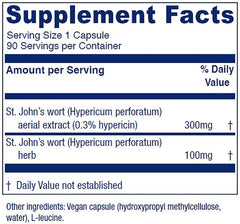 300mg St Johns Wort extract standardized to 0.3% hypericin (900mcg)