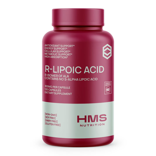 Hero image showing Stabilized R-Lipoic Acid 300mg bottle