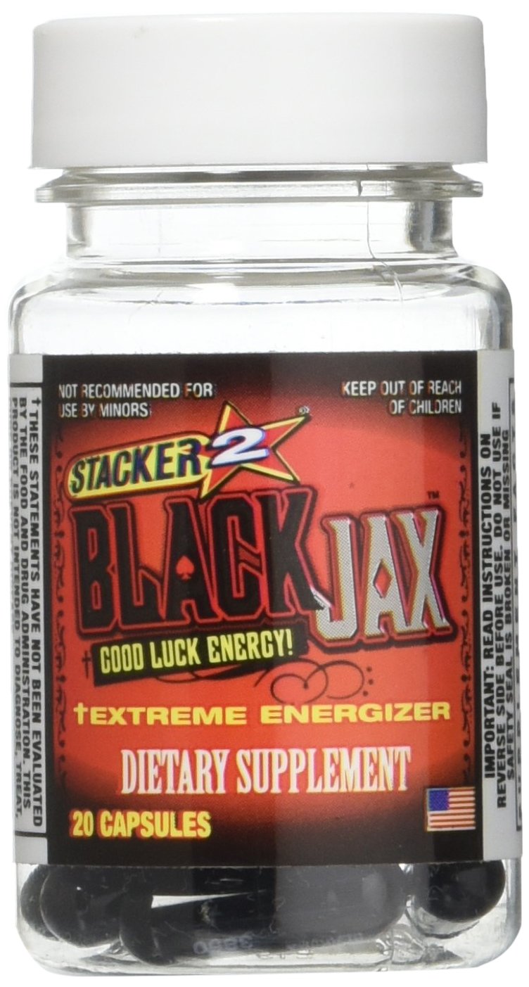 Stacker 2 Black Jax capsules bottle – front view
