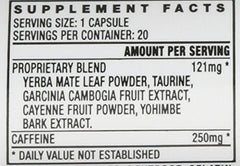 Stacker 2 Black Jax label showing ingredients