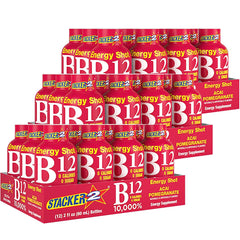 Stacker 2 Vitamin B Complex Liquid Energy Shots – Acai & Pomegranate, 2oz bottle, Pack of 36