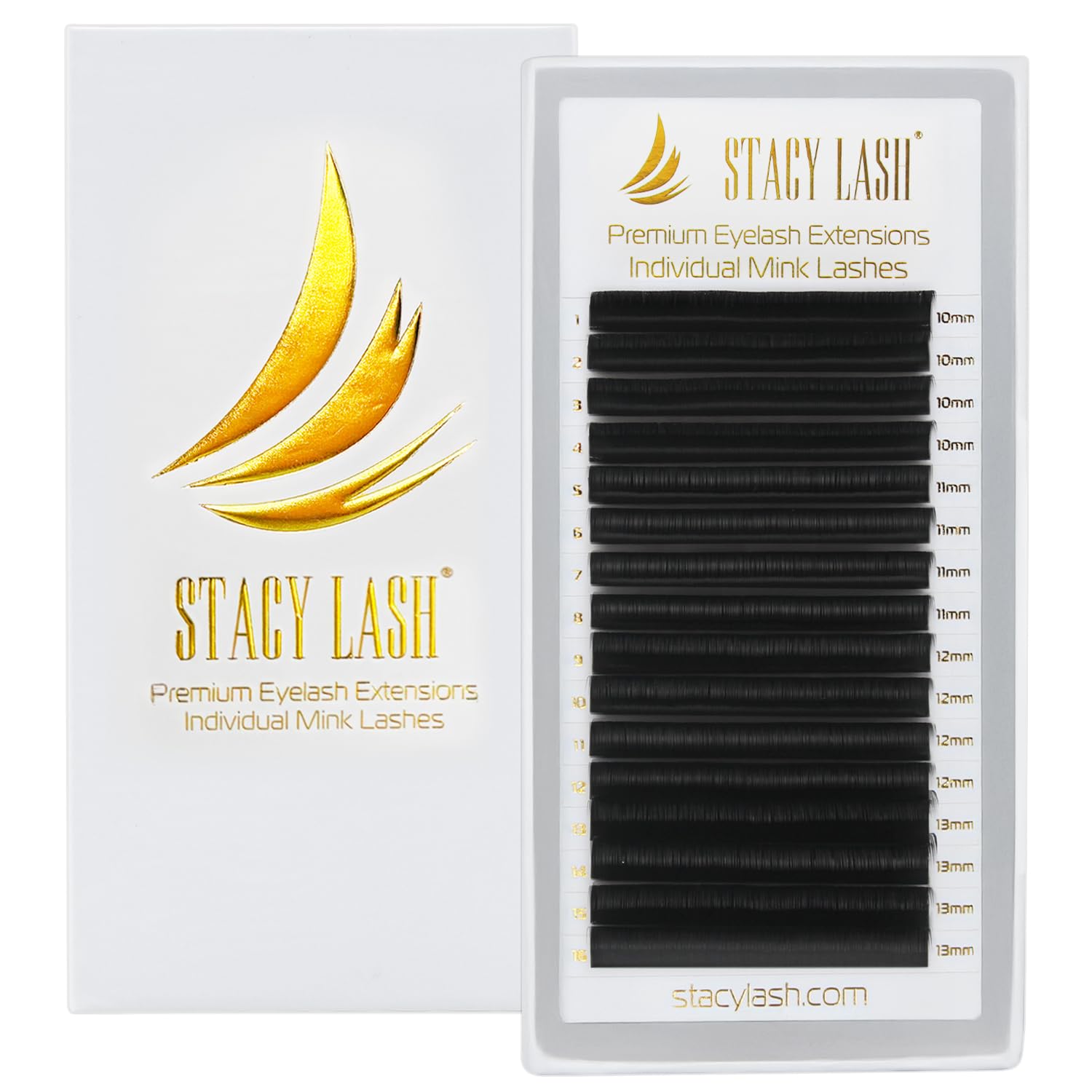 STACY LASH D-curl 0-15 mix 10-13 close-up for premium, natural-looking lashes.