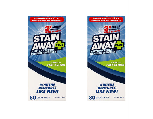 Stain Away Plus Denture Cleanser Pack of 2 packaging