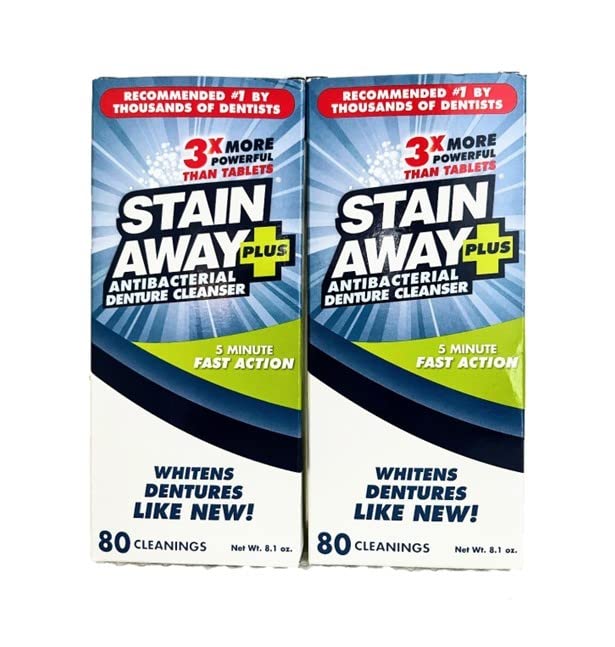 StainAway Plus Denture Cleanser 8.1oz 2-pack – front view