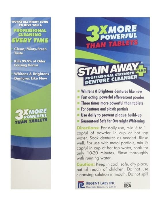 Dentures whitening and brightening after using StainAway Plus