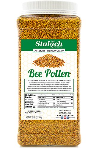 Stakich Bee Pollen Granules 5 Pound - front view
