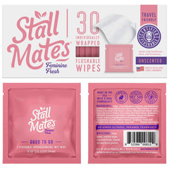 Stall Mates feminine fresh pack with on-the-go wipes for convenience.